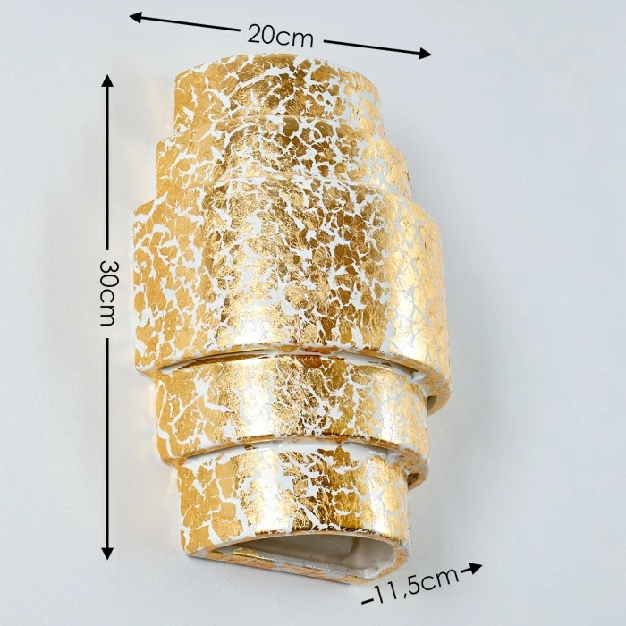 Hofstein Handan Wandleuchte Gold, 1-flammig 2 Hofstein Handan Wandleuchte Gold, 1-flammig – Bild 2