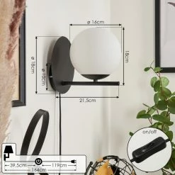 Hofstein Hogatza Wandleuchte Schwarz, 1-flammig -Wandleuchten Verkaufsgeschäft hogatza wandleuchte h3578780 3