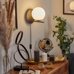 Hofstein Hogatza Wandleuchte Schwarz, 1-flammig -Wandleuchten Verkaufsgeschäft hogatza wandleuchte h3578780 8