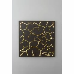 Holländer LARICA Wandleuchte LED Schwarz, Braun, Gold, 1-flammig