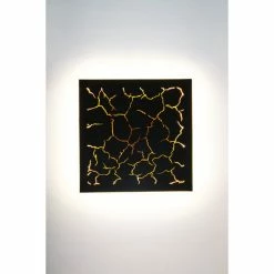 Holländer LARICA Wandleuchte LED Schwarz, Braun, Gold, 1-flammig