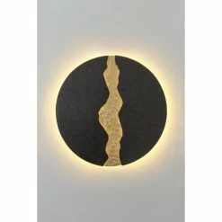 Holländer LAVA Wandleuchte LED Schwarz, Braun, Gold, 1-flammig