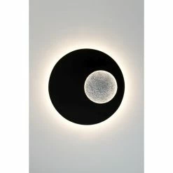 Holländer LUNA RUND GROSS Wandleuchte LED Schwarz, Silber, Braun, 1-flammig