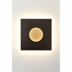 Holländer LUNA Wandleuchte LED Schwarz, Braun, Gold, 1-flammig