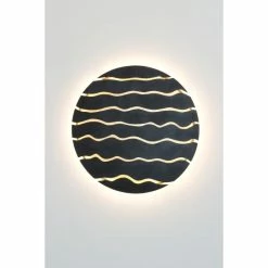 Holländer ONDATA Wandleuchte LED Schwarz, Braun, Gold, 1-flammig