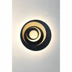 Holländer SPIRALE Wandleuchte LED Schwarz, Braun, Gold, 1-flammig