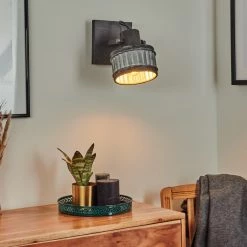 Hofstein Holsa Wandleuchte Schwarz, 1-flammig -Wandleuchten Verkaufsgeschäft holsa wandleuchte h3451175 11