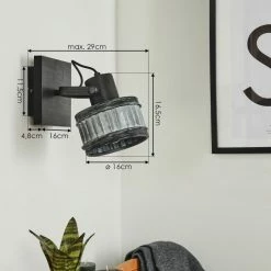 Hofstein Holsa Wandleuchte Schwarz, 1-flammig -Wandleuchten Verkaufsgeschäft holsa wandleuchte h3451175 3