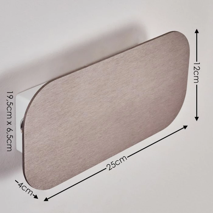 Hofstein Homad Wandleuchte LED Grau, 1-flammig 2 Hofstein Homad Wandleuchte LED Grau, 1-flammig – Bild 2