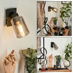 Hofstein Hunouri Wandleuchte Schwarz, 1-flammig