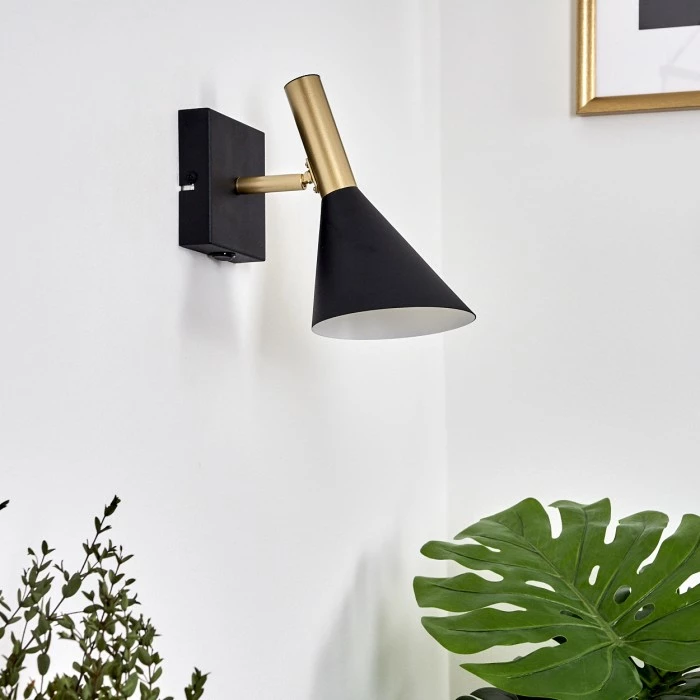 Hofstein Hybla Wandleuchte LED Schwarz, Gold, 1-flammig 12 Hofstein Hybla Wandleuchte LED Schwarz, Gold, 1-flammig – Bild 12