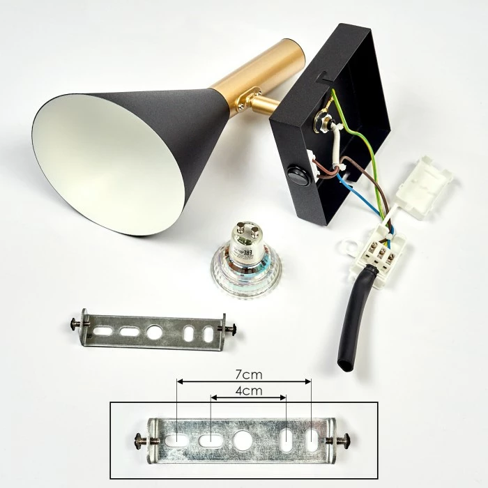 Hofstein Hybla Wandleuchte LED Schwarz, Gold, 1-flammig 5 Hofstein Hybla Wandleuchte LED Schwarz, Gold, 1-flammig – Bild 5