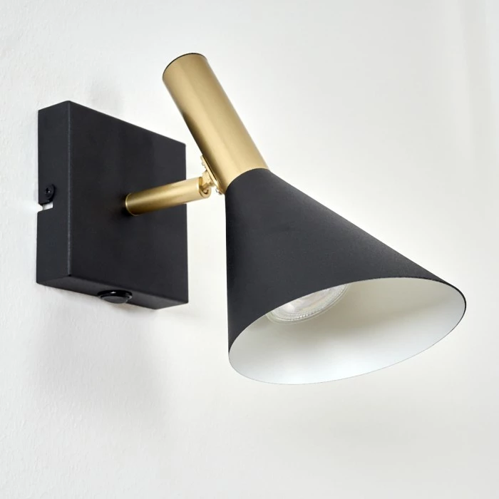 Hofstein Hybla Wandleuchte LED Schwarz, Gold, 1-flammig 8 Hofstein Hybla Wandleuchte LED Schwarz, Gold, 1-flammig – Bild 8