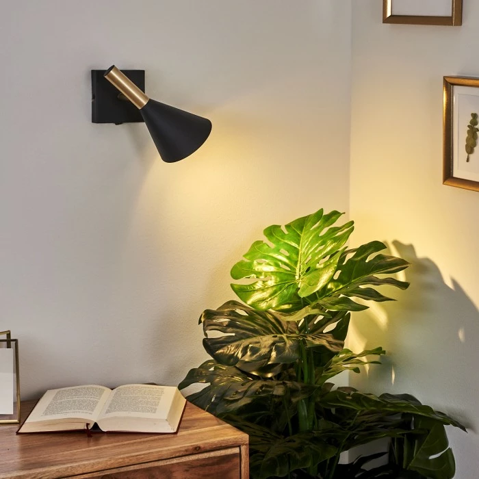 Hofstein Hybla Wandleuchte LED Schwarz, Gold, 1-flammig 9 Hofstein Hybla Wandleuchte LED Schwarz, Gold, 1-flammig – Bild 9