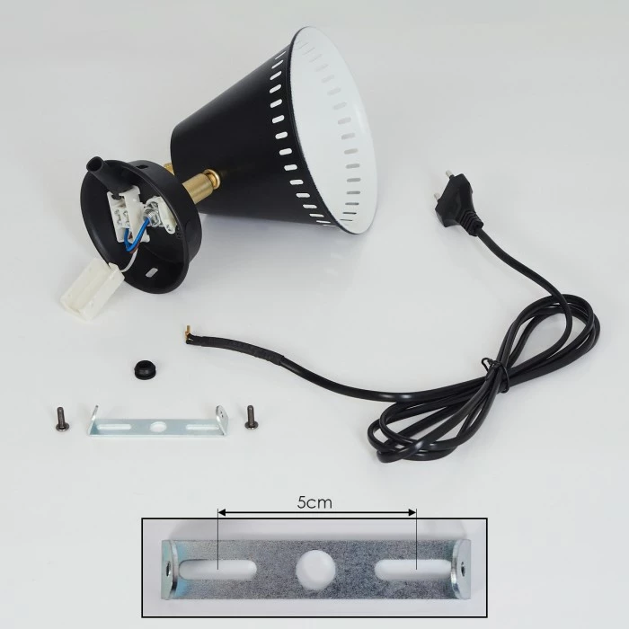 Hofstein Iasoa Wandleuchte Messing, Schwarz, 1-flammig 5 Hofstein Iasoa Wandleuchte Messing, Schwarz, 1-flammig – Bild 5