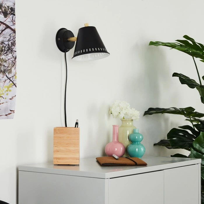 Hofstein Iasoa Wandleuchte Messing, Schwarz, 1-flammig 10 Hofstein Iasoa Wandleuchte Messing, Schwarz, 1-flammig – Bild 10