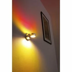 Hofstein Indore Wandleuchte LED Aluminium, 2-flammig 15 Hofstein Indore Wandleuchte LED Aluminium, 2-flammig -Wandleuchten Verkaufsgeschäft indore wandleuchte h349 gelb rot glas 6