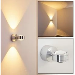 Hofstein Indore Wandleuchte LED Aluminium, 2-flammig