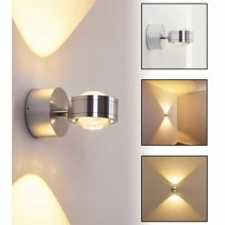 Hofstein Indore Wandleuchte LED Aluminium, 2-flammig -Wandleuchten Verkaufsgeschäft indore wandleuchte h349 linse 8
