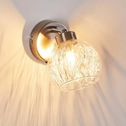 Hofstein Iskuras Wandleuchte Nickel-Matt, 1-flammig -Wandleuchten Verkaufsgeschäft iskuras wandleuchte h3226322 do2 19