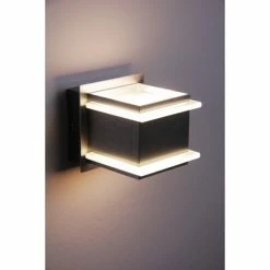 Hofstein Jaipur Wandleuchte LED Edelstahl, 1-flammig -Wandleuchten Verkaufsgeschäft jaipur wandleuchte h389led 7