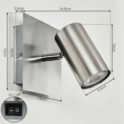 Hofstein Javel Wandleuchte Nickel-Matt, Chrom, 1-flammig -Wandleuchten Verkaufsgeschäft javel wandleuchte h3452639 3