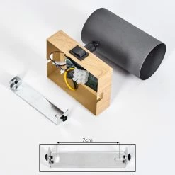 Hofstein Javel Wandleuchte Schwarz, Grau, Holzoptik, 1-flammig -Wandleuchten Verkaufsgeschäft javel wandleuchte h3563977 4