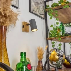 Hofstein Javel Wandleuchte Schwarz, Grau, Holzoptik, 1-flammig -Wandleuchten Verkaufsgeschäft javel wandleuchte h3563977 6