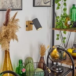 Hofstein Javel Wandleuchte Schwarz, Grau, Holzoptik, 1-flammig -Wandleuchten Verkaufsgeschäft javel wandleuchte h3563977 8