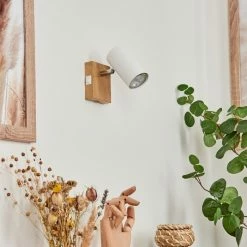 Hofstein Javel Wandleuchte Chrom, Holzoptik, Naturfarben, 1-flammig -Wandleuchten Verkaufsgeschäft javel wandleuchte h3564028 10