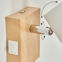 Hofstein Javel Wandleuchte Chrom, Holzoptik, Naturfarben, 1-flammig -Wandleuchten Verkaufsgeschäft javel wandleuchte h3564028 2