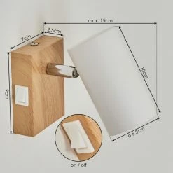 Hofstein Javel Wandleuchte Chrom, Holzoptik, Naturfarben, 1-flammig -Wandleuchten Verkaufsgeschäft javel wandleuchte h3564028 3