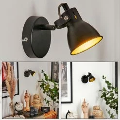 Hofstein Javel Wandleuchte LED Schwarz, 1-flammig