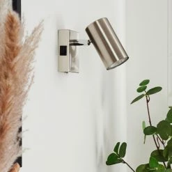 Hofstein Javel Wandleuchte Nickel-Matt, Chrom, 1-flammig -Wandleuchten Verkaufsgeschäft javel wandleuchte h3599709 9