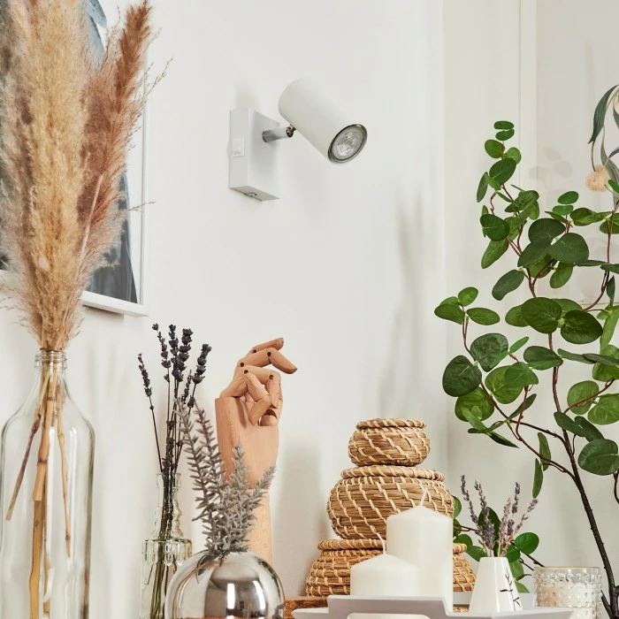 Hofstein Javel Wandleuchte Chrom, Weiß, 1-flammig 2 Hofstein Javel Wandleuchte Chrom, Weiß, 1-flammig – Bild 2