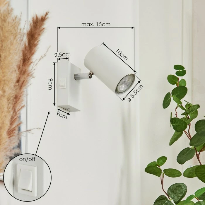 Hofstein Javel Wandleuchte Chrom, Weiß, 1-flammig 4 Hofstein Javel Wandleuchte Chrom, Weiß, 1-flammig – Bild 4