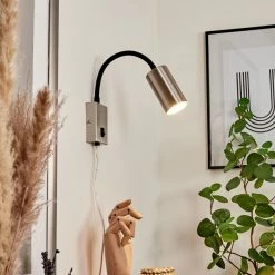 Hofstein Javel Wandleuchte Nickel-Matt, Schwarz, 1-flammig -Wandleuchten Verkaufsgeschäft javel wandleuchte h3612699 9