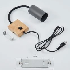 Hofstein Javel Wandleuchte Anthrazit, Holzoptik, 1-flammig -Wandleuchten Verkaufsgeschäft javel wandleuchte h3613153 4