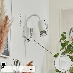 Hofstein Javel Wandleuchte Weiß, 1-flammig -Wandleuchten Verkaufsgeschäft javel wandleuchte h3613177 3