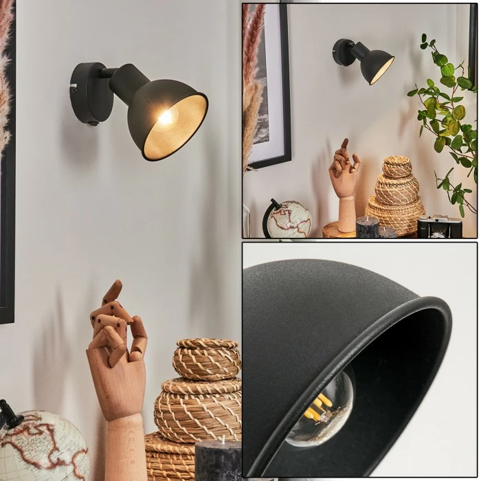 Hofstein Kansela Wandleuchte Schwarz, 1-flammig 1 Hofstein Kansela Wandleuchte Schwarz, 1-flammig