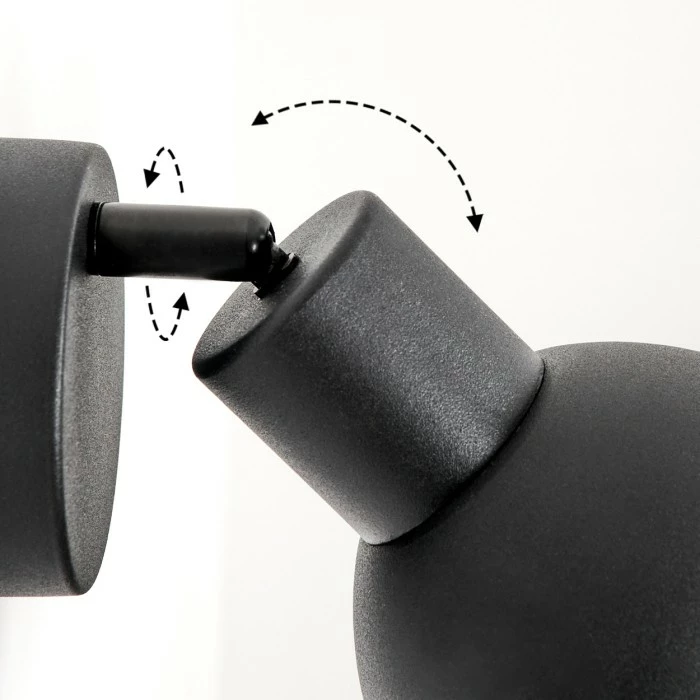 Hofstein Kansela Wandleuchte Schwarz, 1-flammig 3 Hofstein Kansela Wandleuchte Schwarz, 1-flammig – Bild 3