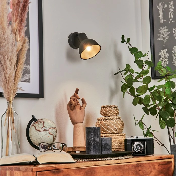 Hofstein Kansela Wandleuchte Schwarz, 1-flammig 9 Hofstein Kansela Wandleuchte Schwarz, 1-flammig – Bild 9