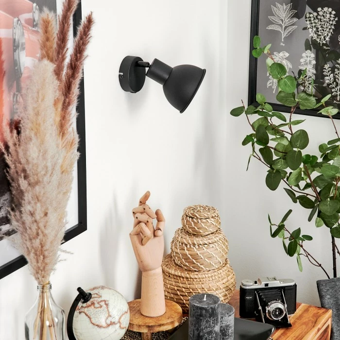 Hofstein Kansela Wandleuchte Schwarz, 1-flammig 10 Hofstein Kansela Wandleuchte Schwarz, 1-flammig – Bild 10