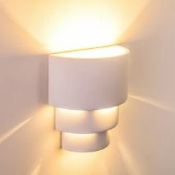 Hofstein Karatschi Wandleuchte Wei&szlig;, 1-flammig -Wandleuchten Verkaufsgeschäft karatschi wandleuchte h330 3