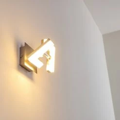 Hofstein Karis Wandleuchte LED Nickel-Matt, 1-flammig -Wandleuchten Verkaufsgeschäft karis wandleuchte h3111123 do1 13