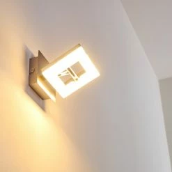 Hofstein Karis Wandleuchte LED Nickel-Matt, 1-flammig -Wandleuchten Verkaufsgeschäft karis wandleuchte h3111123 do1 5