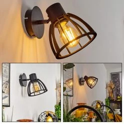 Hofstein Kaurila Wandleuchte Schwarz, 1-flammig