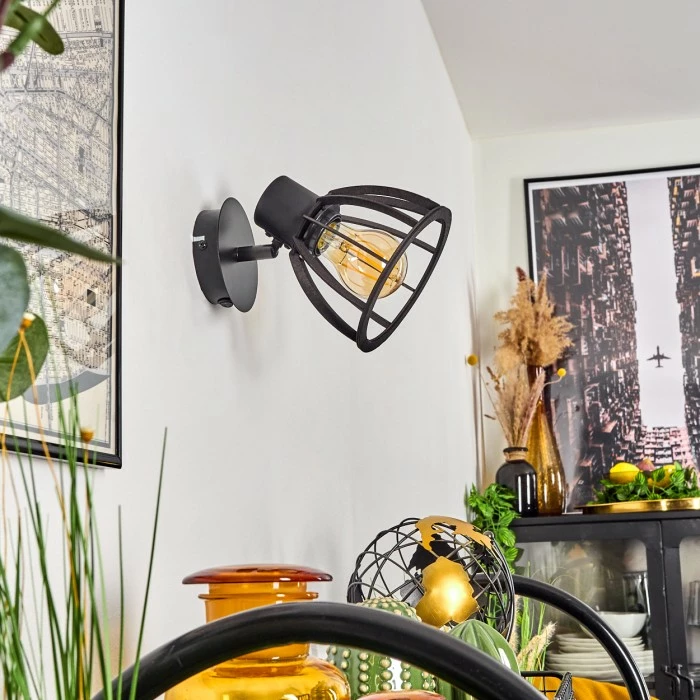 Hofstein Kaurila Wandleuchte Schwarz, 1-flammig 2 Hofstein Kaurila Wandleuchte Schwarz, 1-flammig – Bild 2