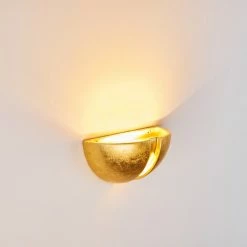Hofstein Kawasaki Wandleuchte Gold, 1-flammig -Wandleuchten Verkaufsgeschäft kawasaki wandleuchte h3010143 do4 12