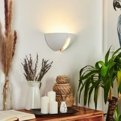 Hofstein Kawasaki Wandleuchte Weiß, 1-flammig